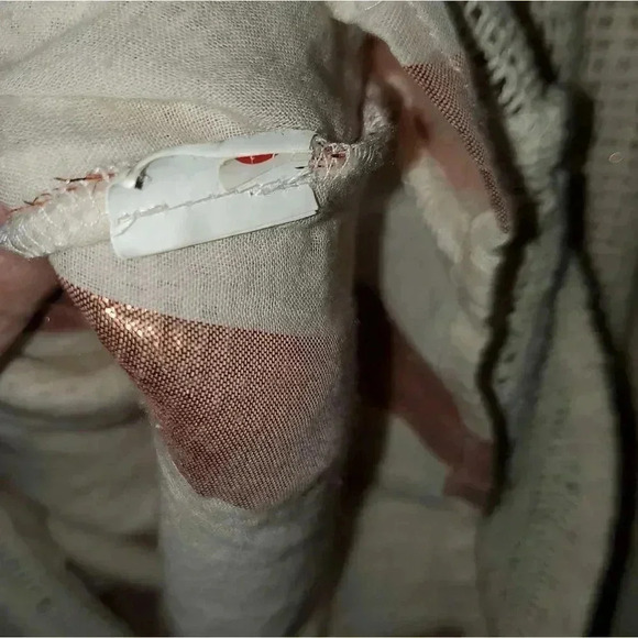 Zara Trafaluc Tassel Tie Neck Boho Peasant Small Bell Sleeve Mesh Top Blouse XS - Picture 10 of 10